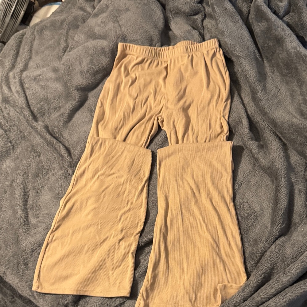 Tan Wide-Leg Pants